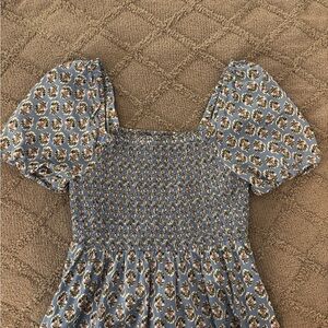J. Crew Factory Blue Floral Midi Dress